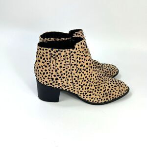 Qupid Leopard Booties Women's Size 7.5 Brown Black Polka Dot Boots Boho Western